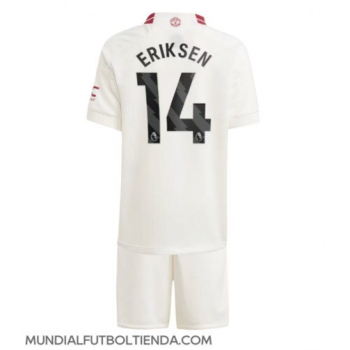 Camiseta Manchester United Christian Eriksen #14 Tercera Equipación Replica 2023-24 para niños mangas cortas (+ Pantalones cortos)